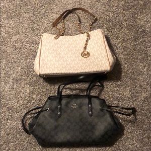 1 Michael Kors purse and 1 Coach purse